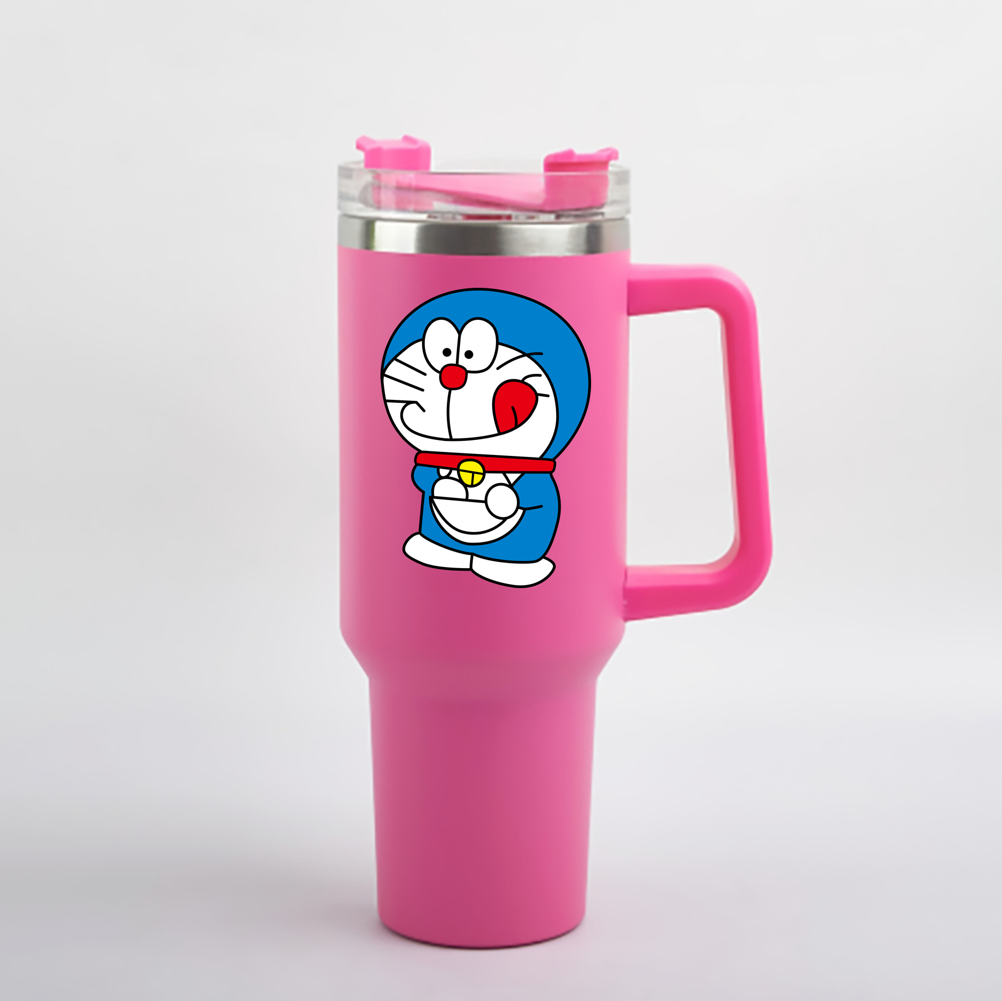 （画像用） ドラえもん Doraemon 1200mL車用タンブラー - クリスタルステッカー（プラスチックストロー付き）